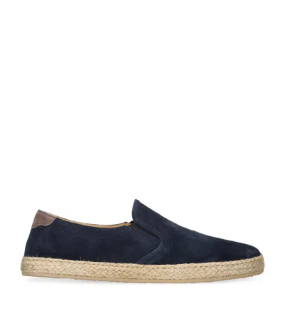 Brunello Cucinelli Suede Slip-on Espadrilles In Navy