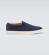 Brunello Cucinelli Suede Slip-on Sneaker In Pilota