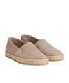 Brunello Cucinelli Suede Slip-ons With Rope Insert In Multi