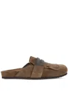 Brunello Cucinelli Suede Slipper In Brown