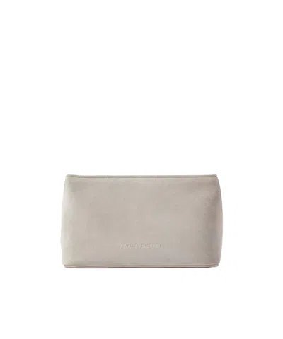 Brunello Cucinelli Suede Small Bag Clutch In Neutral