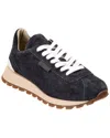 Brunello Cucinelli Leather Sneakers In Blue