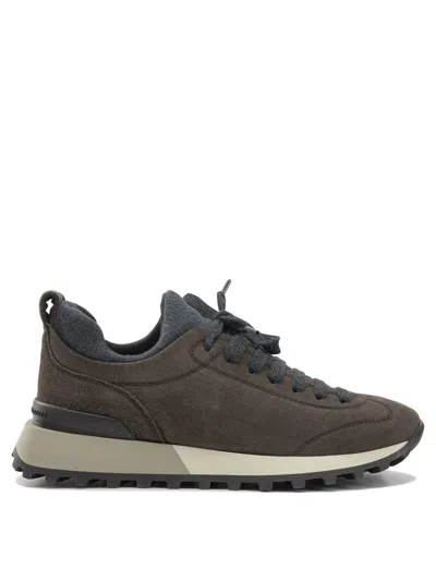 Brunello Cucinelli Women Suede Sneaker In Multi