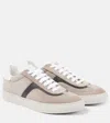 Brunello Cucinelli Brown Suede Sneakers In Beige