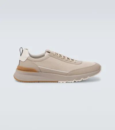 Brunello Cucinelli Suede Sneakers In Beige