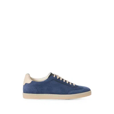 Brunello Cucinelli Low-top Lace-up Sneakers In Blue