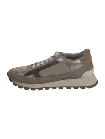 Pre-owned Brunello Cucinelli Suede Sneakers In Brown
