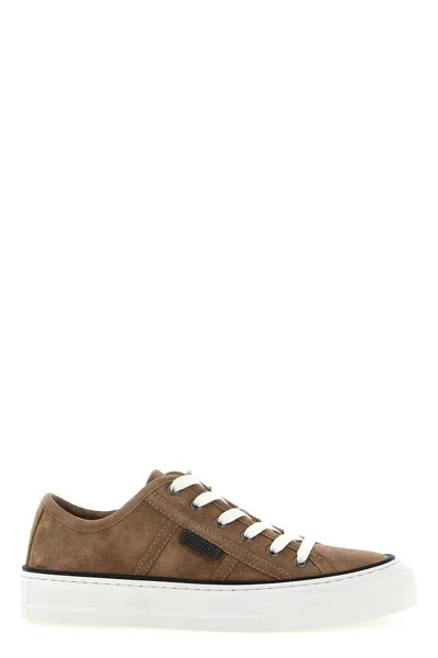 Brunello Cucinelli Suede Sneakers In Multi
