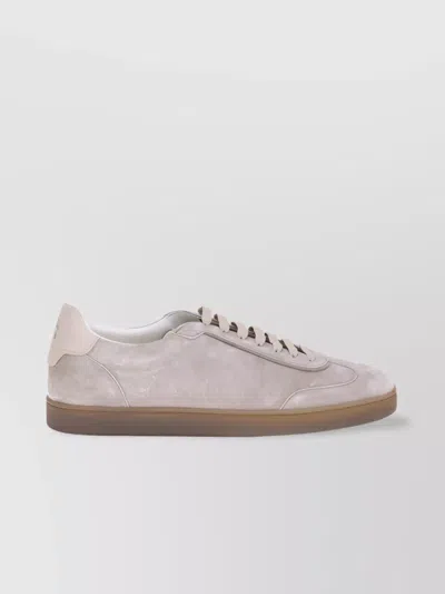 Brunello Cucinelli Suede Sneakers For Sophisticated Comfort In Silver
