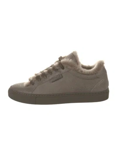 Pre-owned Brunello Cucinelli Suede Sneakers In Gray