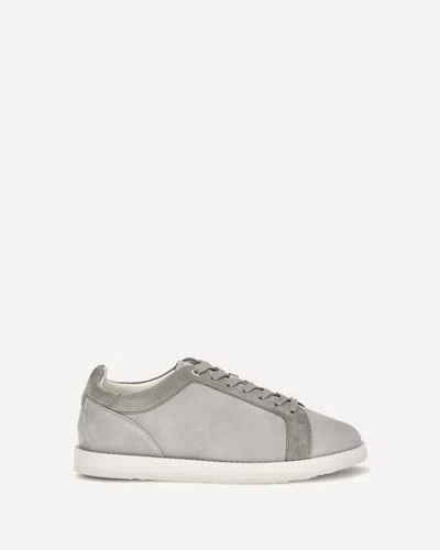 Brunello Cucinelli Low Top Leather And Suede Sneakers With Printed Logo In Multi