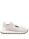 Brunello Cucinelli Velvety Suede Runners With Monili Detail In Grey
