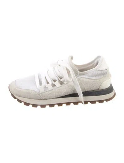 Pre-owned Brunello Cucinelli Suede Sneakers In Neutral