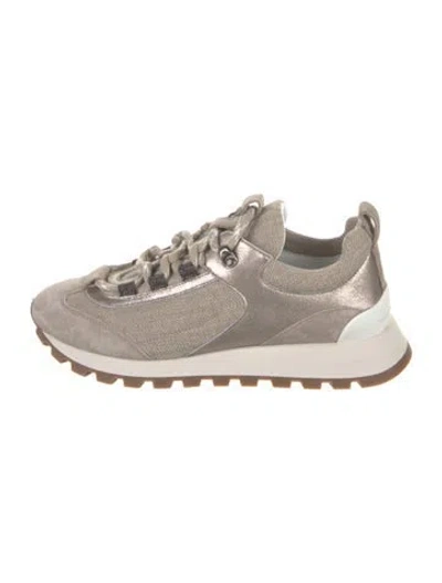 Pre-owned Brunello Cucinelli Suede Sneakers In Neutral