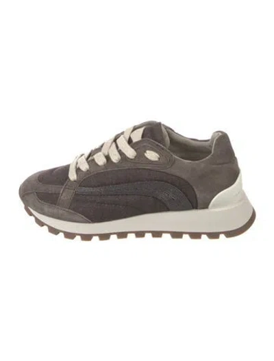 Pre-owned Brunello Cucinelli Suede Sneakers W/ Tags In Neutral