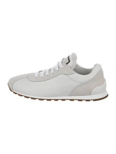Pre-owned Brunello Cucinelli Suede Sneakers W/ Tags In White