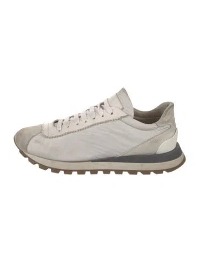 Pre-owned Brunello Cucinelli Suede Sneakers In White