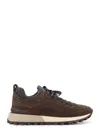 Brunello Cucinelli Women Suede Sneakers With Monili Detail On The Back In Brown