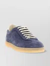 Brunello Cucinelli Men Light Blue Washed Suede Sneakers