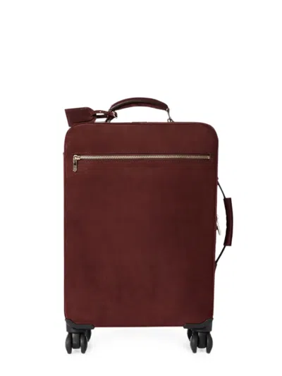 Brunello Cucinelli Suede Suitcase In Burgundy