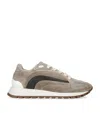 Brunello Cucinelli Monili-embellished Suede Sneakers In Brown