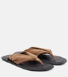 Brunello Cucinelli Suede Thong Sandals In Brown