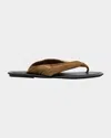 Brunello Cucinelli Suede Thong Sandals In Sesamo