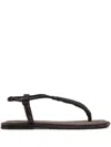 Brunello Cucinelli Monili-chain Leather Sandals In Brown
