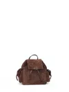 Brunello Cucinelli Suede Top Handle Backpack In Brown