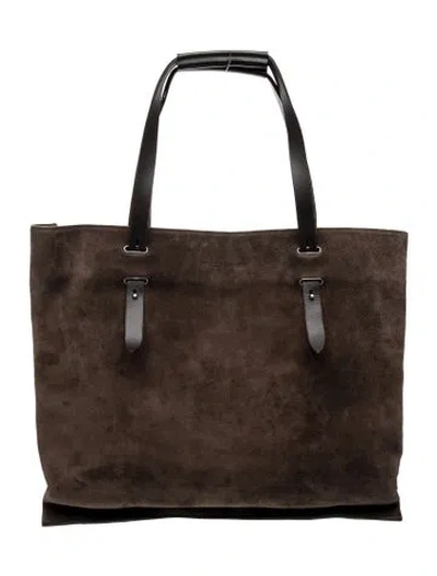 Pre-owned Brunello Cucinelli Suede Top Handle Bag In Brown
