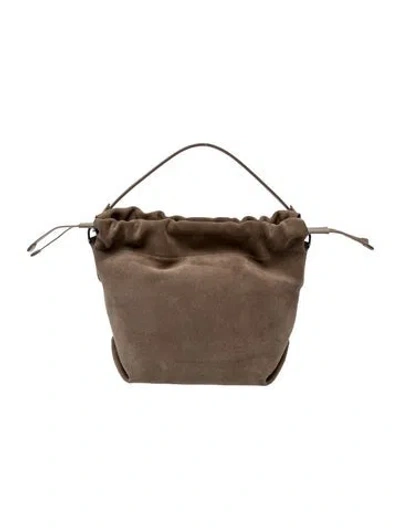 Pre-owned Brunello Cucinelli Suede Top Handle Bag In Neutral