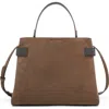 Brunello Cucinelli Suede Top-handle Essence Bag In Brown