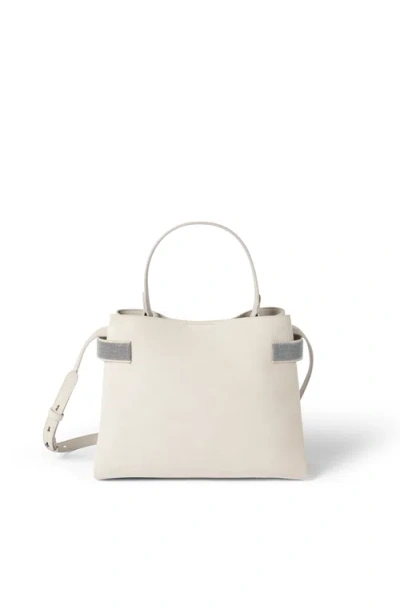Brunello Cucinelli Suede Top-handle Essence Bag In White