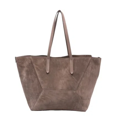 Brunello Cucinelli Suede Tote Bag In Brown
