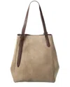 Brunello Cucinelli Suede Tote In Neutral