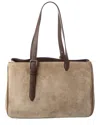 Brunello Cucinelli Suede Tote In Brown