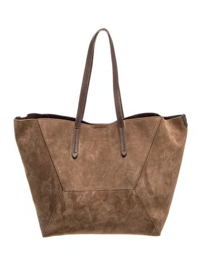 Pre-owned Brunello Cucinelli Suede Tote In Brown