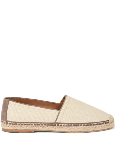 BRUNELLO CUCINELLI SUEDE-TRIM RAFFIA ESPADRILLES