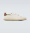 Brunello Cucinelli Branded Heel-counter Cotton Sneakers
