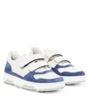 Brunello Cucinelli Leather Suede-trim Velcro Sneakers In Multicoloured