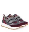Brunello Cucinelli Suede-trimmed Sneakers In Burgundy
