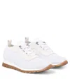 Brunello Cucinelli Suede-trimmed Sneakers In Grey