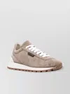 Brunello Cucinelli Beige Low Top Sneakers With Rubber Sole