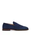 BRUNELLO CUCINELLI SUEDE WOVEN PENNY LOAFERS