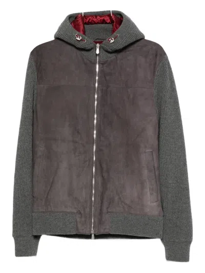 BRUNELLO CUCINELLI SUEDE ZIP-UP BOMBER JACKET