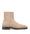 Brunello Cucinelli Suede Zip-up Boots In Neutrals
