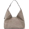 Brunello Cucinelli Sueded Calfskin Hobo Bag In Dark Grey