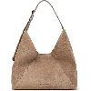 Brunello Cucinelli Tobacco Brown Calf Suede Handbag With Velvet Effect In Neutral
