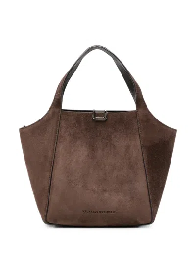 Brunello Cucinelli Suede-finish Tote Bag In Pink