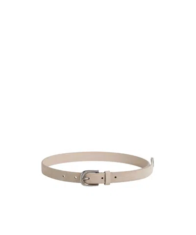 Brunello Cucinelli Kids' Suede-leather Buckle Belt In Neutral
